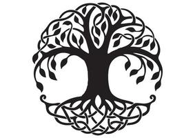 arbre de vie noir. tatouage arbre de vie vecteur