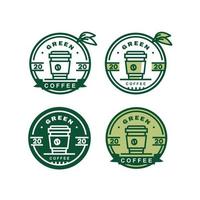 création de logo de café, tasse à café vintage moderne pour logo de café, adaptée aux entreprises de restauration et de boissons vecteur