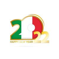 année 2022 avec motif drapeau italien. conception de bonne année. vecteur