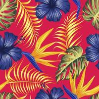 motif floral sans couture avec des feuilles. fond tropical vecteur