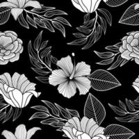 motif floral sans couture avec des feuilles. fond tropical vecteur