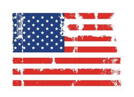 drapeau américain avec texture grunge vecteur