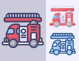 camion de pompier transport icône dessin animé illustration vectorielle vecteur