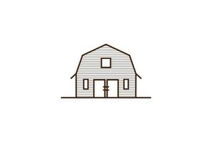 rétro vintage ancienne ferme de grange en bois avec vecteur de conception de logo de style art en ligne