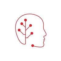 logo de données d'esprit de technologie de cerveau