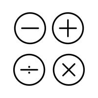 Symboles mathématiques Icône de belle ligne noire vecteur
