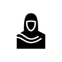 Glyphe d&#39;icône de femmes musulmanes. Kareem Ramadan vecteur