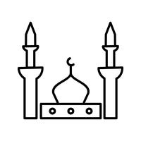 Prophet mosque Beautiful Line Black Icône vecteur