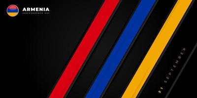 conception de fond géométrique rouge, jaune et bleu pour la conception de la fête de l'indépendance de l'arménie vecteur