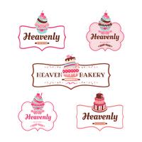 Cupcakes Bakery Logo Collection Collection vecteur