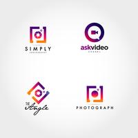 Photographie Vidéographie Logo Icon Design Set vecteur