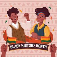 bonne célébration du mois de l'histoire des noirs vecteur