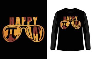 affiche d'art vectoriel de lunettes de soleil happy pi day et modèle de conception de t-shirt.