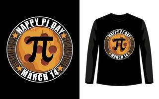 modèle de conception de t-shirt happy pi day 14 mars. vecteur