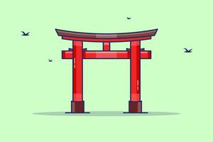 illustration vectorielle de fushimi inari taisha vecteur