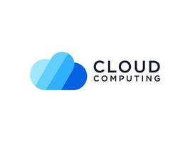 logo de nuage abstrait. cloud computing de forme bleue isolé sur fond blanc. utilisable pour les logos commerciaux et technologiques. élément de modèle de conception de logo vectoriel plat.