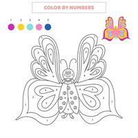 coloriez un joli papillon par numéros. jeu pour les enfants. vecteur