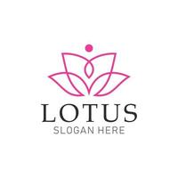 logo de contour de lotus vecteur