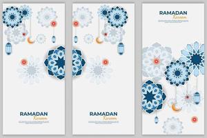 fond de ramadan kareem islamique avec mandala et ornement. illustration vectorielle vecteur