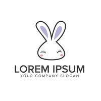 logo drôle de lapin. modèle de concept de logo animal logo vecteur