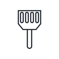 icône de spatule de cuisine fine ligne élégante isolée sur fond blanc - vecteur