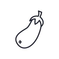 icône d'aubergine élégante ligne mince isolée sur fond blanc - vecteur