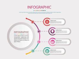 vecteur de conception d'infographie de chronologie et icônes de marketing. concept d'entreprise avec 4 options, étapes ou processus.