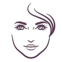 modèle de conception de logo de visage de femme vecteur