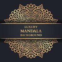 fond de mandala de luxe avec arabesque dorée vecteur