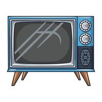 Télévision vintage sur fond blanc vecteur