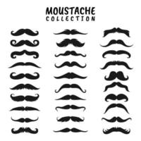 silhouettes noires de la collection de moustaches vecteur