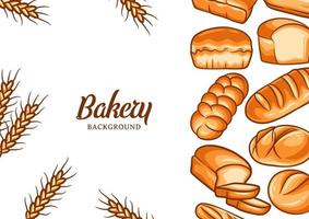 fond de boulangerie avec illustration vectorielle de pain coloré vecteur