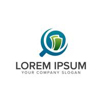 Loupe argent logo. Modèle de concept de conception financière entreprise vecteur