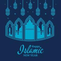 joyeux nouvel an islamique fond vecteur