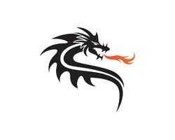 Tête de dragon couleur plate logo modèle vector illustration