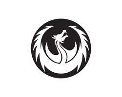 Tête de dragon couleur plate logo modèle vector illustration