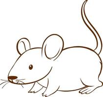 rat dans un style simple doodle sur fond blanc
