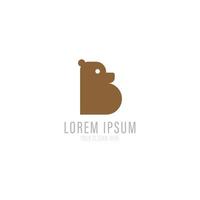 modèle de conception de vecteur de logo d'ours animal. notion de lettre b.