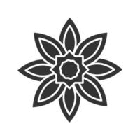 icône de glyphe d'étoile islamique. symbolisme religieux. art musulman. symbole de la silhouette. espace négatif. illustration vectorielle isolée vecteur