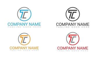 lettre tc moderne logo design collection vecteur gratuit.4 variation de couleur tc lettre modèle de conception de logo gratuit.