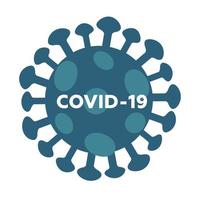 image du virus de l'épidémie de coronavirus covid-19. logo covid 19 avec forme de virus et texte. illustration vectorielle plane. vecteur