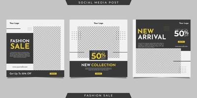 collection de conception de modèle de bannière de publication de médias sociaux. pour le marketing numérique, la promotion de la mode de la marque, etc. vecteur
