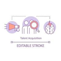 icône de concept de processus d'acquisition de talents. illustration mince d'idée de gestion des ressources humaines. attirer, embaucher des employés qualifiés. marché des talents. dessin de contour isolé de vecteur. trait modifiable vecteur