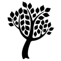 silhouette noire d'un arbre. icône, logo, pour l'étiquetage des marchandises vecteur
