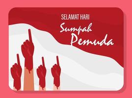 bonne journée de promesse de jeunesse indonésienne signifiant illustration vectorielle sumpah pemuda. adapté à la carte de voeux, à l'affiche et à la bannière, au modèle et à toute autre utilisation vecteur