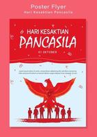 hari kesaktian pancasila, illustration de jour de pancasila de vacances indonésiennes.translation 01 octobre, joyeux jour de pancasila. adapté à la carte de voeux et à la bannière vecteur