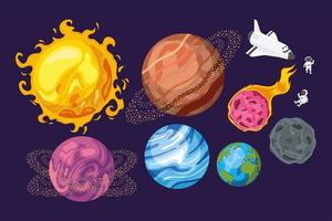 dix icônes de l'univers spatial vecteur