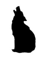 silhouette de loup noir vecteur