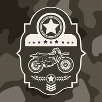 étiquette de moto en camouflage vecteur