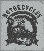 affiche de motos avec ruban vecteur